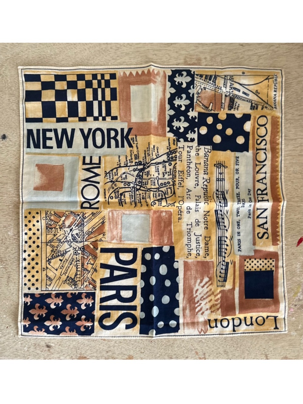 Vintage Banana Republic Cotton Square Bandana Scarf